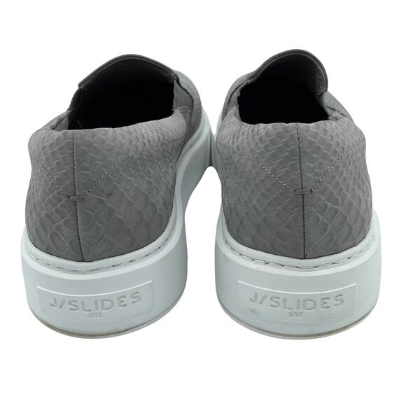 J Slides NYC Ariana Platform Sneakers Faux Snakeskin Croc Pattern Gray Size 8 - Picture 5 of 7